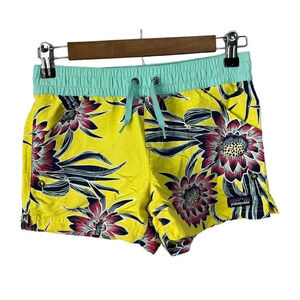 Patagonia Girl's Costa Rica Baggies Shorts Floral Tropical Yellow Size Large